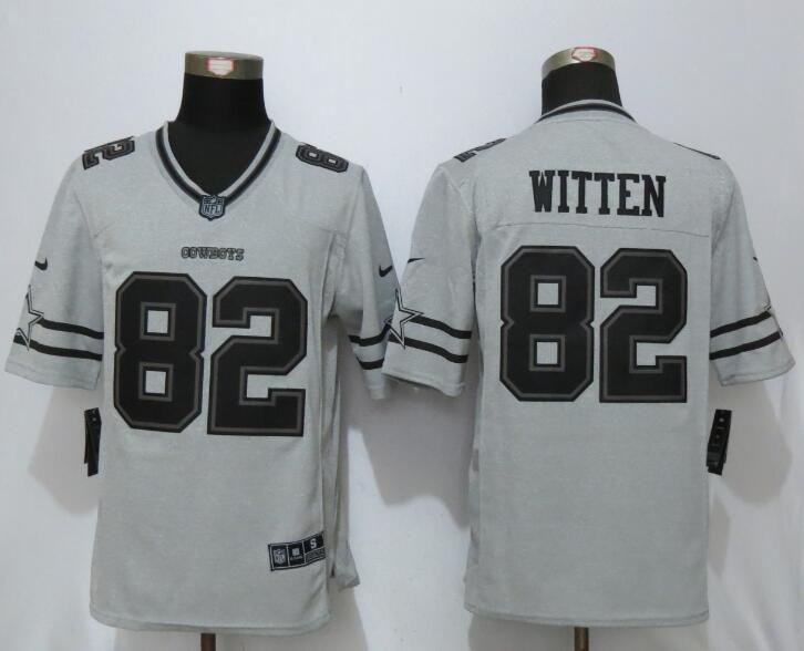 2017 Nike Dallas Cowboys #82 Witten Nike Gridiron Gray II Limited Jersey